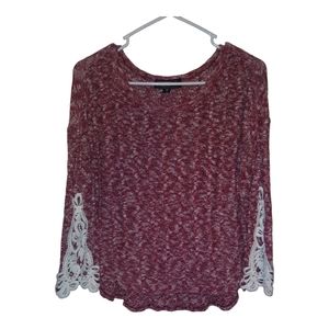 Almost Famous Red and White sweater. Women's size L.